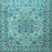 Square Machine Washable Persian Light Blue Traditional Rug, wshtr3485lblu