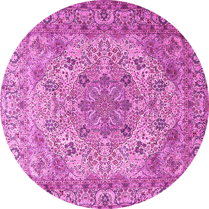 Round Persian Pink Traditional Rug, tr3485pnk