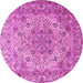 Round Persian Pink Traditional Rug, tr3485pnk