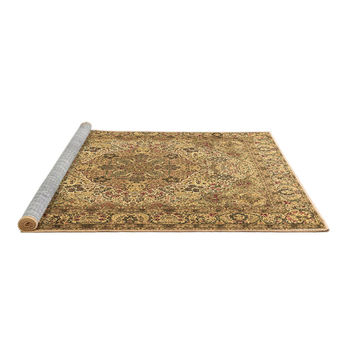 Sideview of Machine Washable Persian Brown Traditional Rug, wshtr3485brn