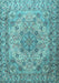 Machine Washable Persian Light Blue Traditional Rug, wshtr3485lblu