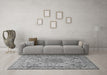 Machine Washable Persian Gray Traditional Rug in a Living Room,, wshtr3485gry