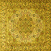 Square Machine Washable Persian Yellow Traditional Rug, wshtr3485yw