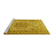 Sideview of Machine Washable Persian Yellow Traditional Rug, wshtr3485yw