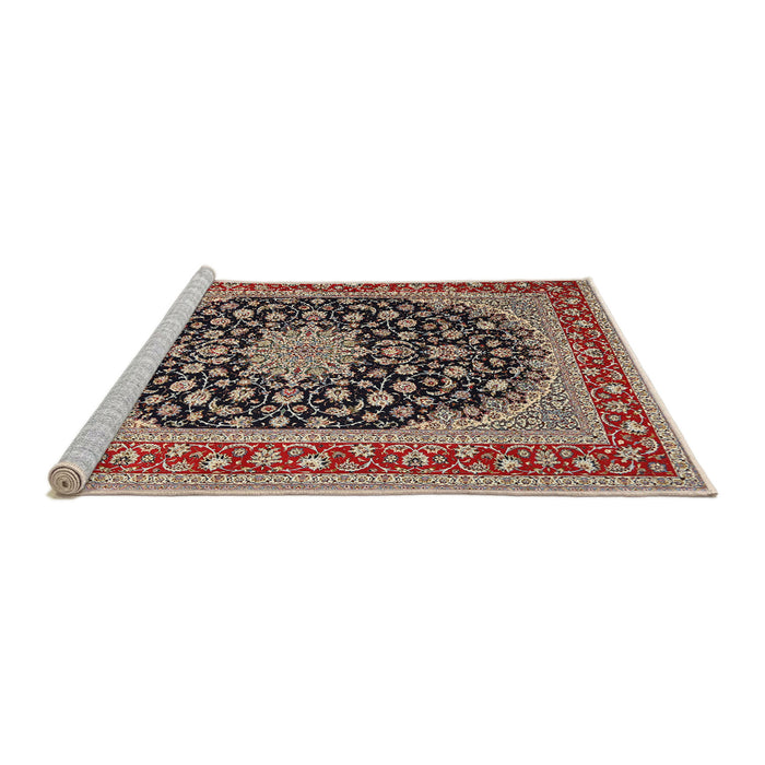 Sideview of Machine Washable Traditional Light French Beige Brown Rug, wshtr3486