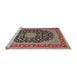 Sideview of Machine Washable Traditional Light French Beige Brown Rug, wshtr3486