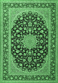 Medallion Emerald Green Traditional Rug, tr3486emgrn