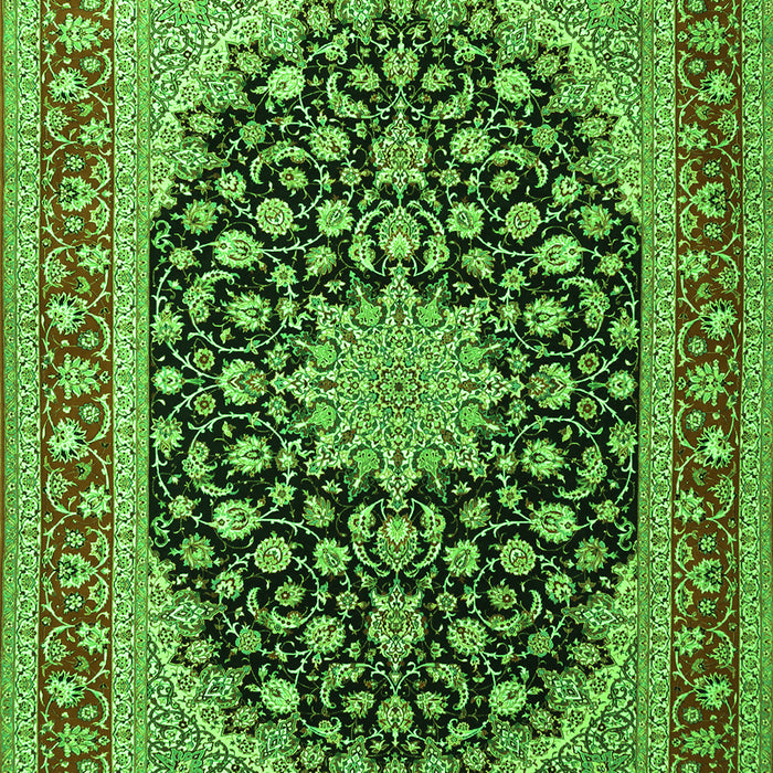 Medallion Green Traditional Rug, tr3486grn
