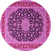 Round Medallion Pink Traditional Rug, tr3486pnk