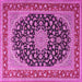 Square Medallion Pink Traditional Rug, tr3486pnk