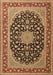 Machine Washable Medallion Brown Traditional Rug, wshtr3486brn