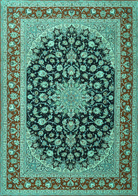 Medallion Turquoise Traditional Rug, tr3486turq