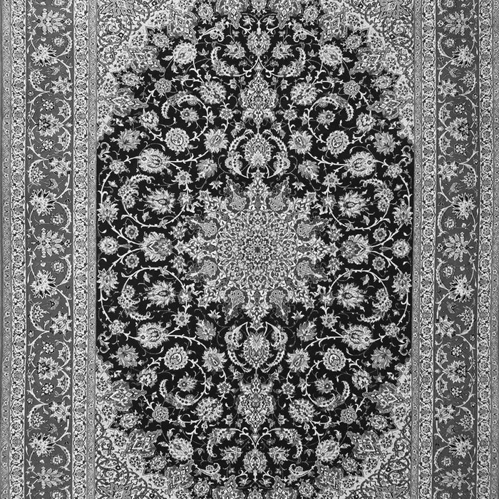 Serging Thickness of Machine Washable Medallion Gray Traditional Rug, wshtr3486gry