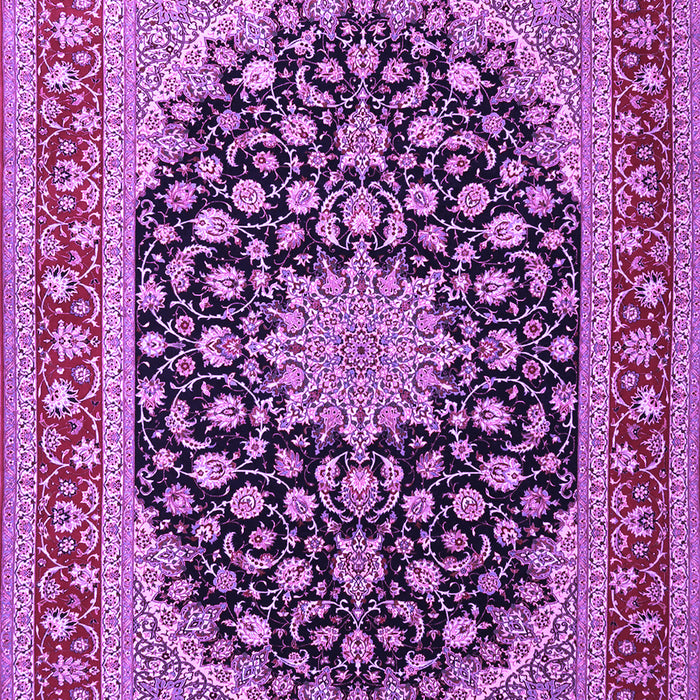 Machine Washable Medallion Purple Traditional Area Rugs, wshtr3486pur
