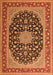 Serging Thickness of Machine Washable Medallion Orange Traditional Area Rugs, wshtr3486org