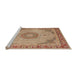 Sideview of Machine Washable Traditional Chestnut Red Rug, wshtr3487