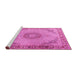 Sideview of Machine Washable Medallion Pink Traditional Rug, wshtr3487pnk