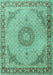 Medallion Turquoise Traditional Rug, tr3487turq