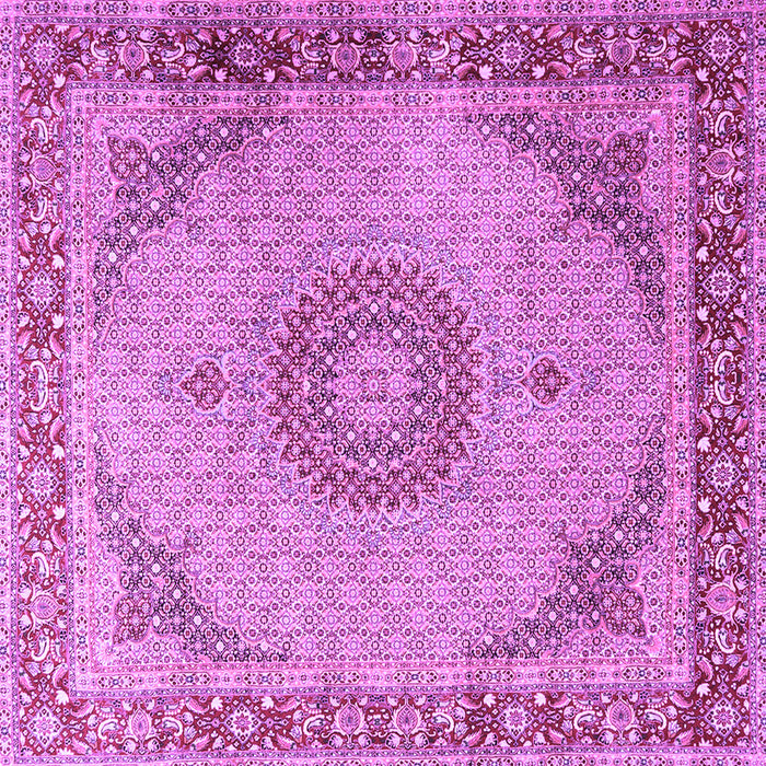 Square Machine Washable Medallion Purple Traditional Area Rugs, wshtr3487pur
