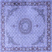 Square Medallion Blue Traditional Rug, tr3487blu