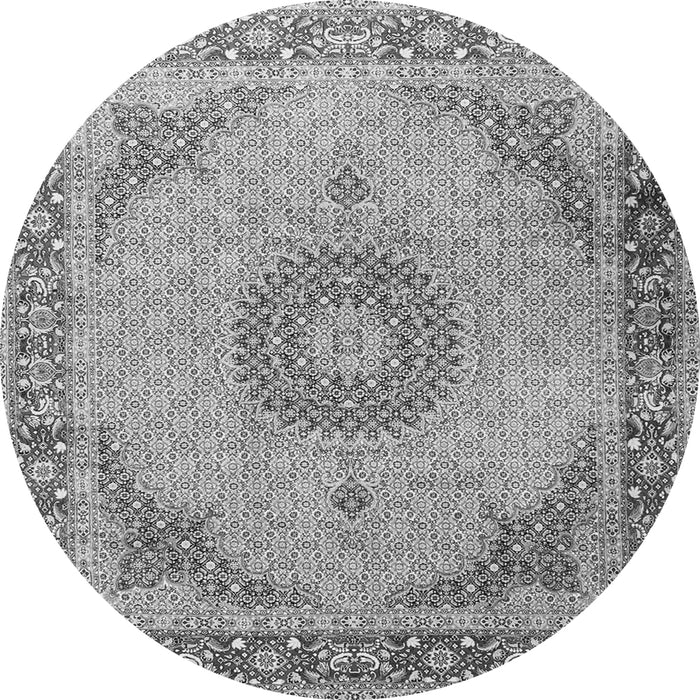 Machine Washable Medallion Gray Traditional Rug, wshtr3487gry