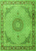 Serging Thickness of Machine Washable Medallion Green Traditional Area Rugs, wshtr3487grn