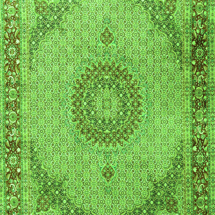 Serging Thickness of Machine Washable Medallion Green Traditional Area Rugs, wshtr3487grn