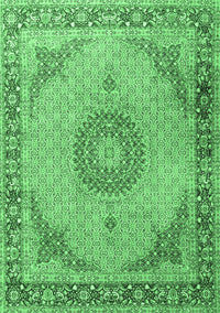 Medallion Emerald Green Traditional Rug, tr3487emgrn