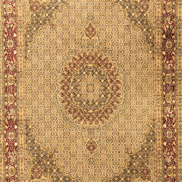 Machine Washable Medallion Brown Traditional Rug, wshtr3487brn