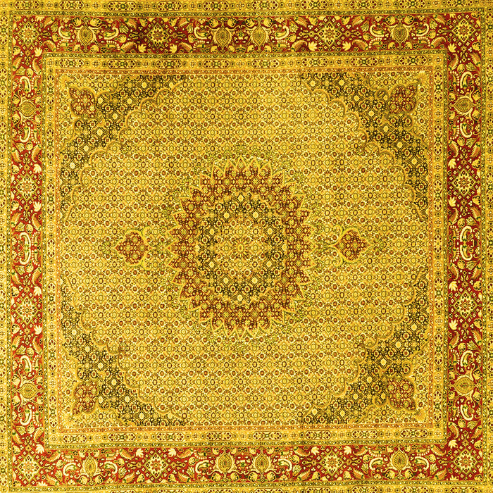Square Medallion Yellow Traditional Rug, tr3487yw