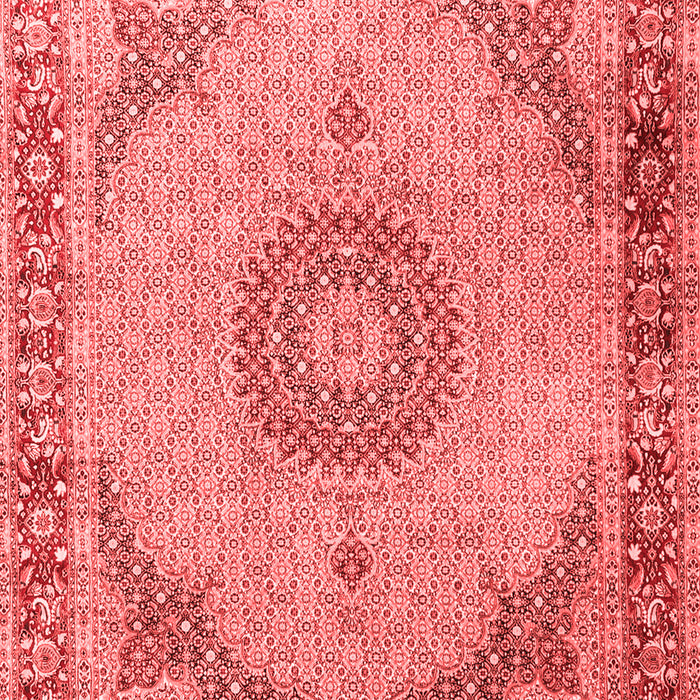 Machine Washable Medallion Red Traditional Rug, wshtr3487red
