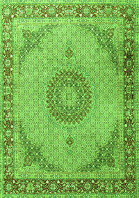 Medallion Green Traditional Rug, tr3487grn