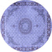 Round Medallion Blue Traditional Rug, tr3487blu