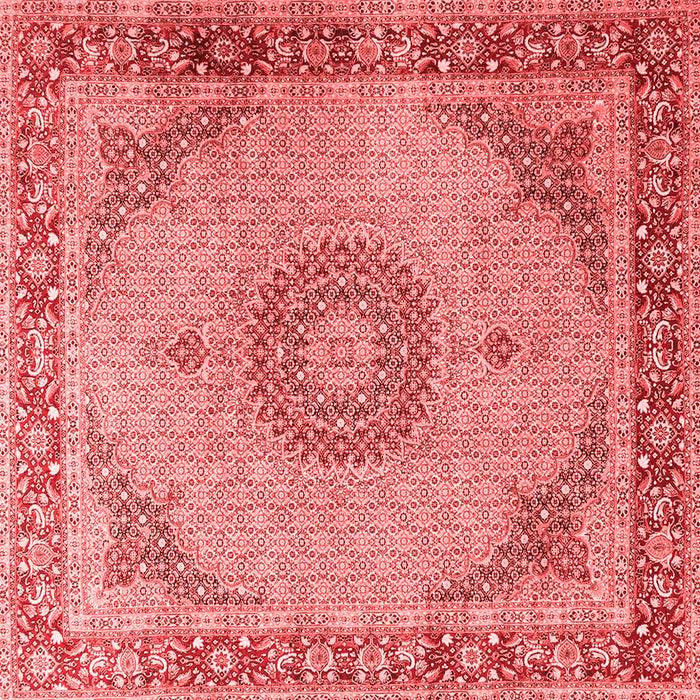 Machine Washable Medallion Red Traditional Rug, wshtr3487red