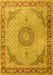 Medallion Yellow Traditional Rug, tr3487yw