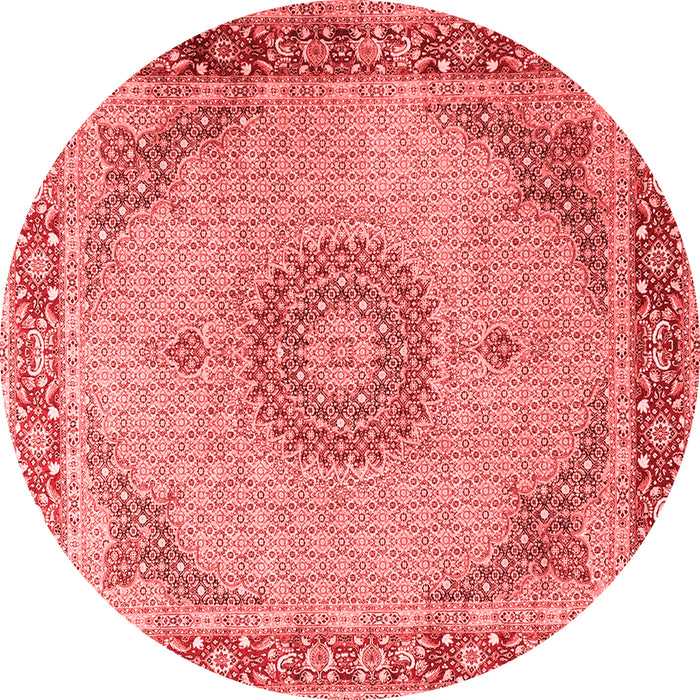 Machine Washable Medallion Red Traditional Rug, wshtr3487red