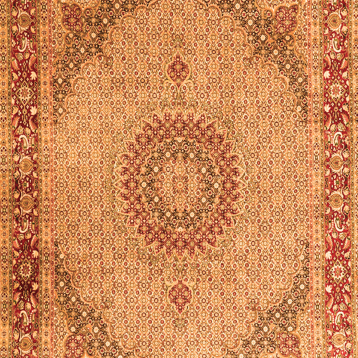 Serging Thickness of Machine Washable Medallion Orange Traditional Area Rugs, wshtr3487org