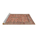 Sideview of Machine Washable Traditional Brown Red Rug, wshtr3488