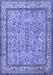 Machine Washable Persian Blue Traditional Rug, wshtr3488blu