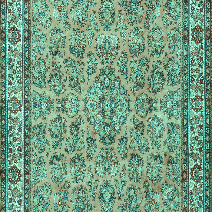 Machine Washable Persian Turquoise Traditional Area Rugs, wshtr3488turq