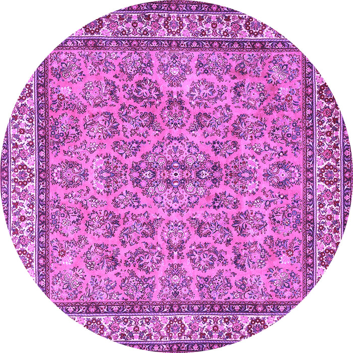 Round Persian Purple Traditional Rug, tr3488pur