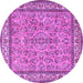 Round Persian Purple Traditional Rug, tr3488pur