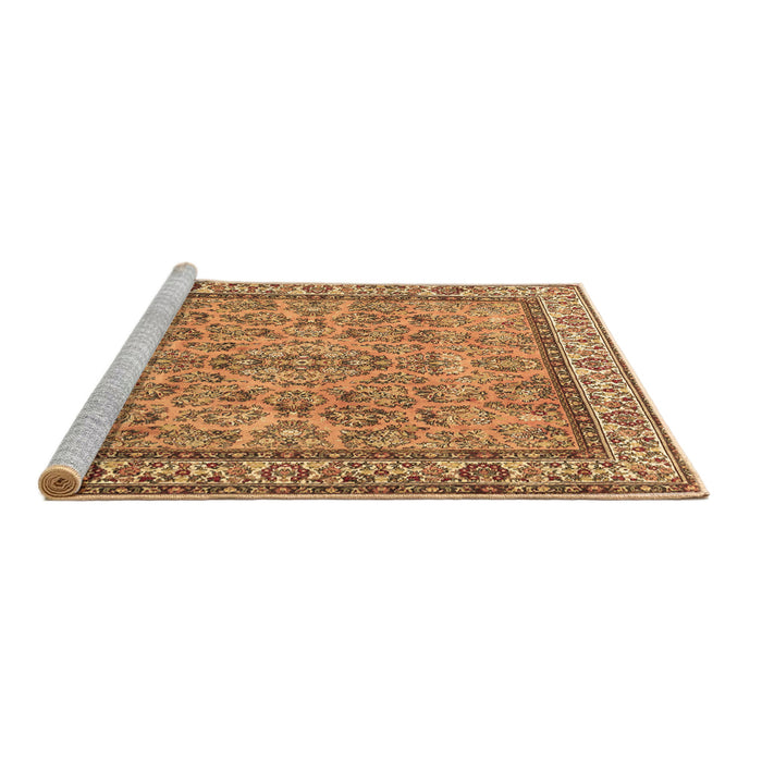 Sideview of Machine Washable Persian Brown Traditional Rug, wshtr3488brn
