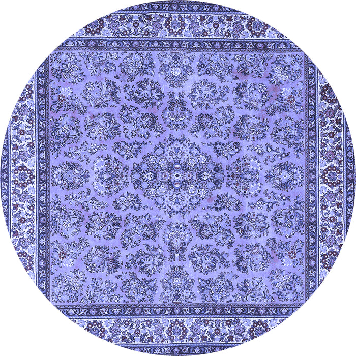 Round Persian Blue Traditional Rug, tr3488blu