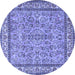 Round Persian Blue Traditional Rug, tr3488blu