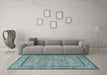 Machine Washable Persian Light Blue Traditional Rug in a Living Room, wshtr3488lblu