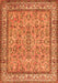 Serging Thickness of Machine Washable Persian Orange Traditional Area Rugs, wshtr3488org