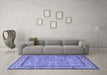 Machine Washable Persian Blue Traditional Rug in a Living Room, wshtr3488blu