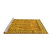 Sideview of Machine Washable Persian Yellow Traditional Rug, wshtr3488yw