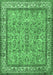 Machine Washable Persian Emerald Green Traditional Area Rugs, wshtr3488emgrn